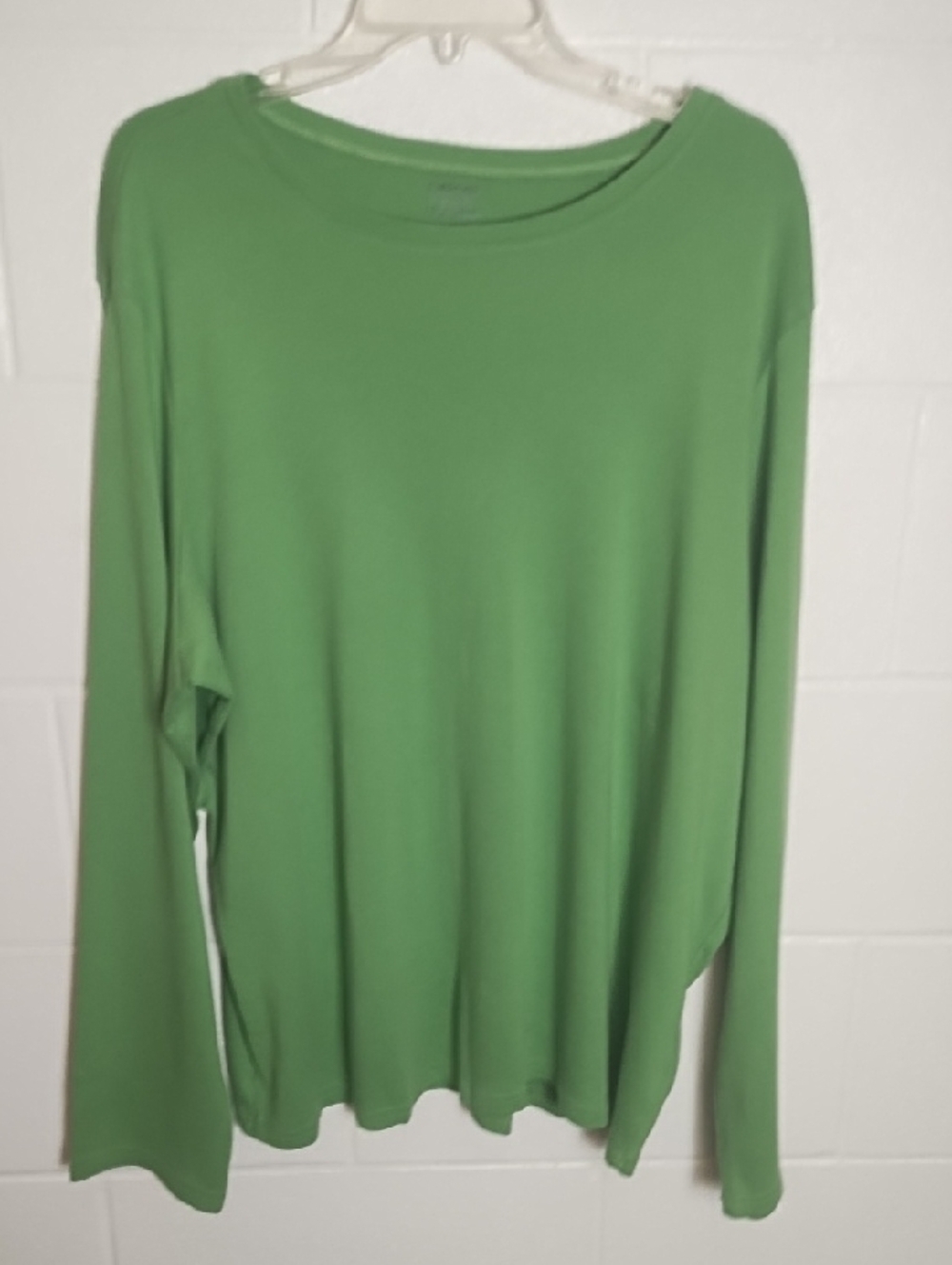 100% Cotton Green Long-Sleeve Tee 1X